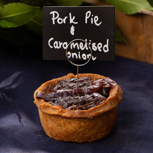 Picnic Pork Pie with Caramelised Red Onion Top