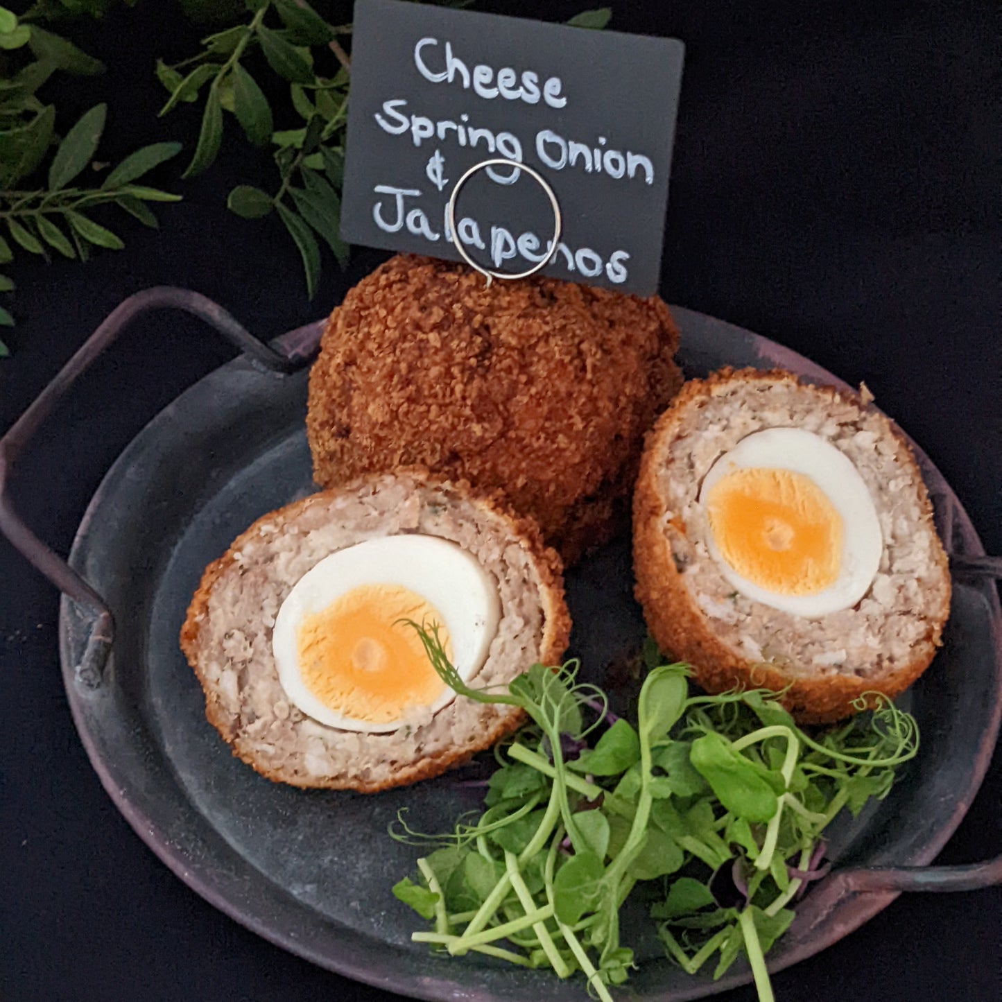 Gourmet Scotch Egg With Cheese, Spring Onion & Jalapeños