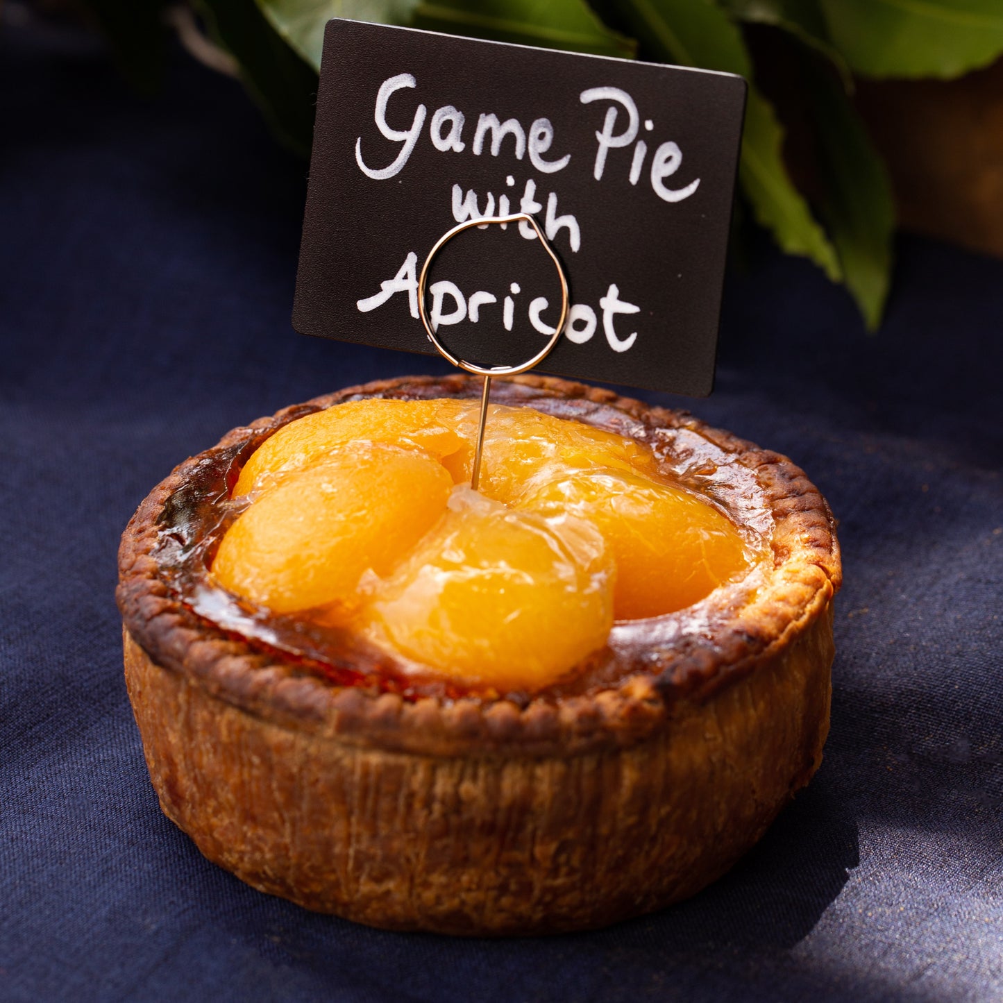 Game Pie with Apricot Top